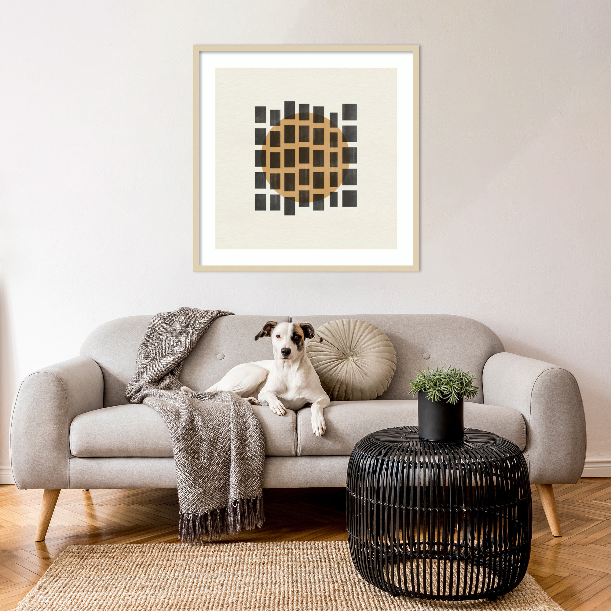 Paper Object No 8 by The MIUUS STUDIO Wood Framed Wall Art Print, 33" H x 33" W, Brown