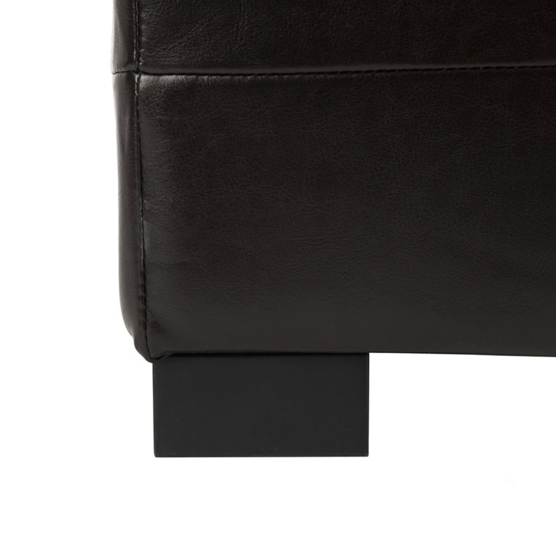 Faux Leather Upholstered Storage Bench, Brown