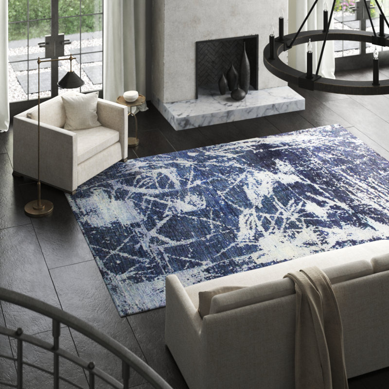 Erased Look One-of-a-Kind 8'8" X 11'11" Area Rug