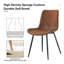 Chaises de salle à manger à coussins confortables, pieds en suède brun et ensemble de cuisine moderne