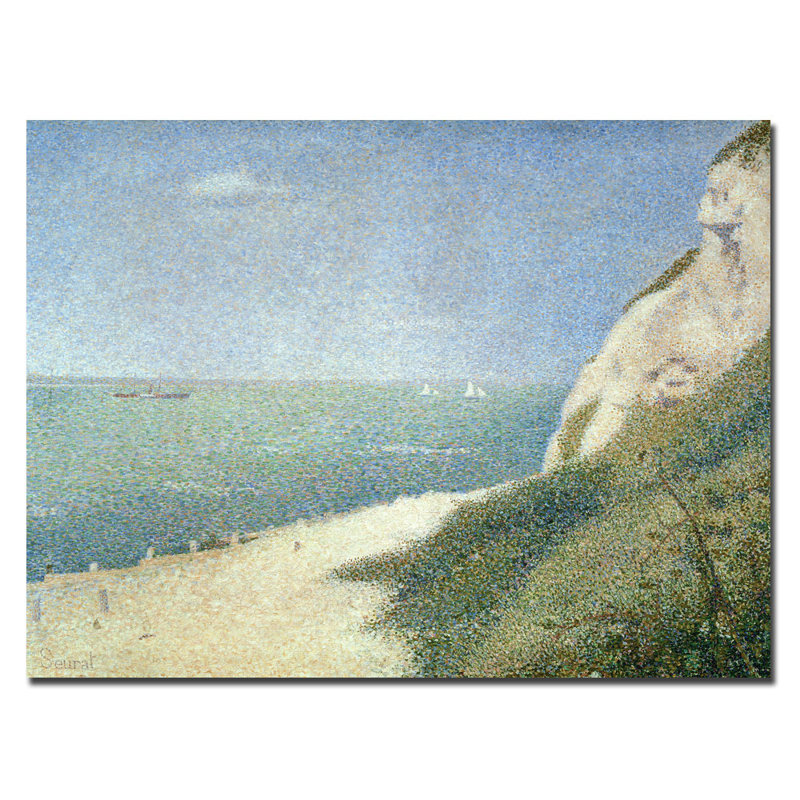 «Beach at Bas Butin - Honfleur -, 1886» par Georges Seurat, reproduction sur toile, H 26 po x l 32 po x P 2 po