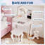 Ensemble de coiffeuse pour enfant avec miroir et tabouret lumineux - Ensemble de table de maquillage pour petites filles de 3 à 8 ans - Conception durable et sécuritaire - Parfait pour la chambre à coucher ou la salle de jeux - Couleur: blanc-574599408