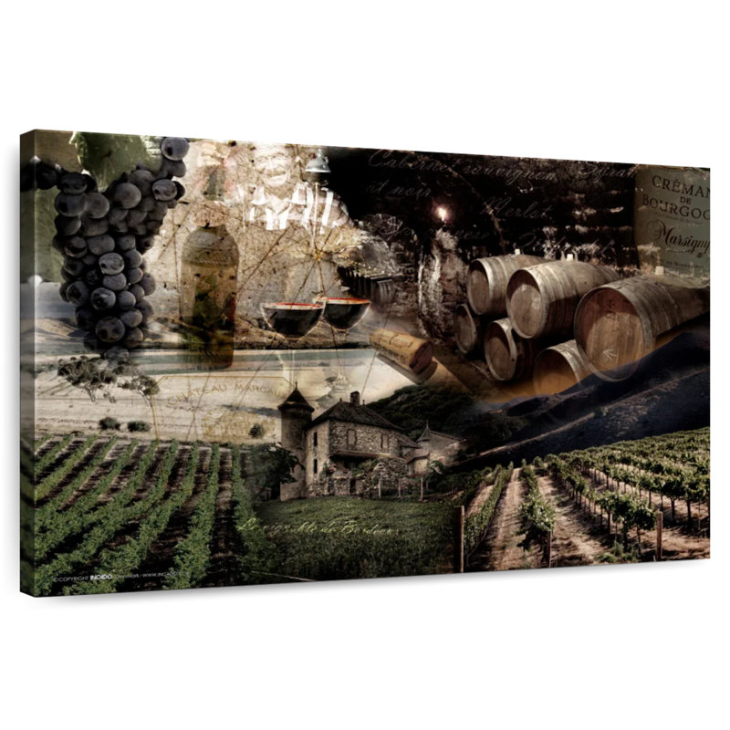 Collage Wine, 8" H x 12" W