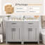 Meuble-lavabo moderne de 48 pouces avec lavabo en céramique - rangement élégant, portes à fermeture en douceur, tiroir rabattable et tablettes à double couche