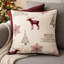 Housse de coussin Merry Christmas Renne rouge, lin blanc cassé 20 po