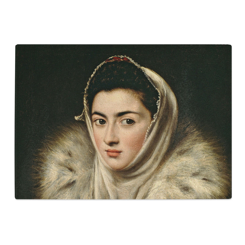 Lady in a Fur Wrap by El Greco Chopping Board, 0.4cm H x 28.5cm W x 39cm L