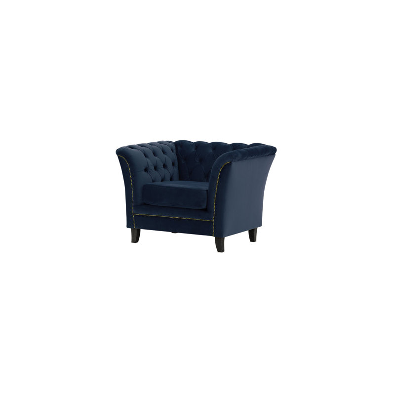 Marilyn Velvet Armchair, Black, Dark Blue