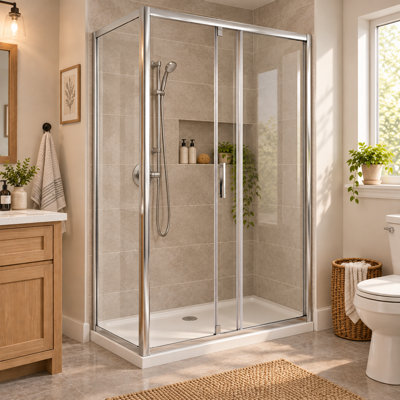 Feora 1950 mm H Semi-Frameless Fixed Glass Panel