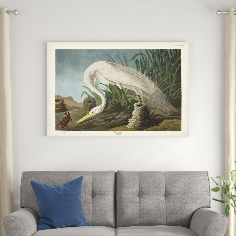 Héron blanc PL 386, H 32 po x l 48 po