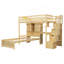 Lit mezzanine simple au-dessus de simple avec bureau intégré et escalier