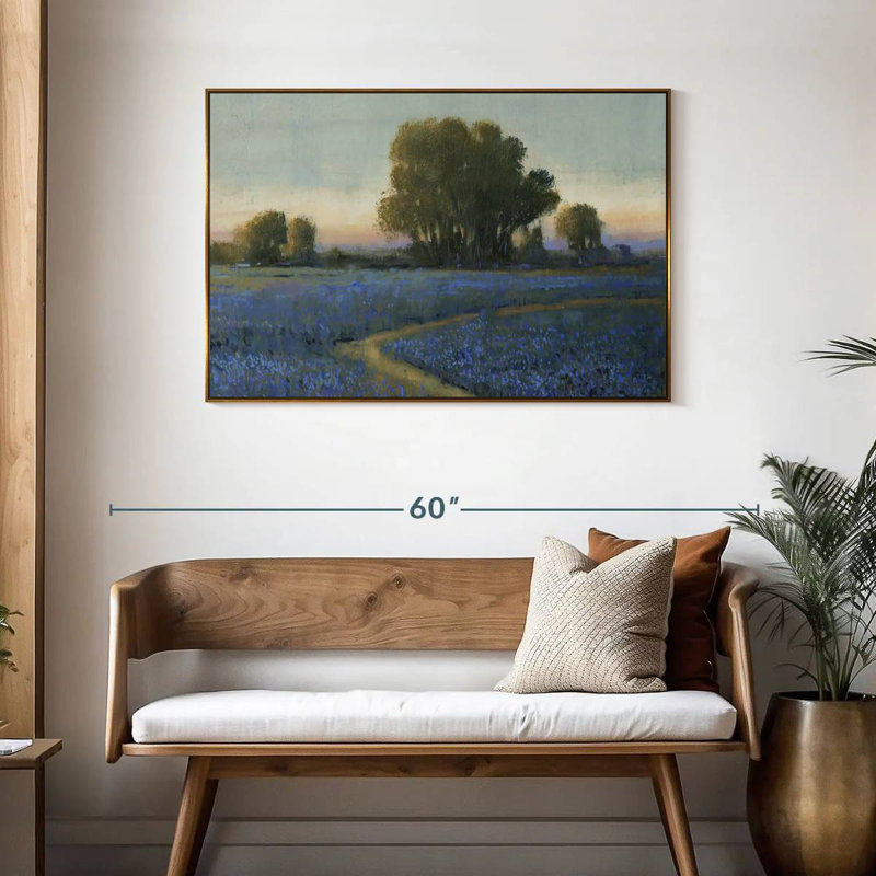 Blue Bonnet Field I, 43" X 29", Floating Frame Gold