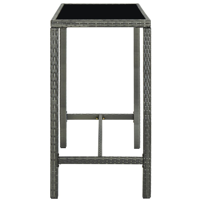 Evalei Rectangular Outdoor Bar Table , 130cm cm W 60cm cm D, Gray