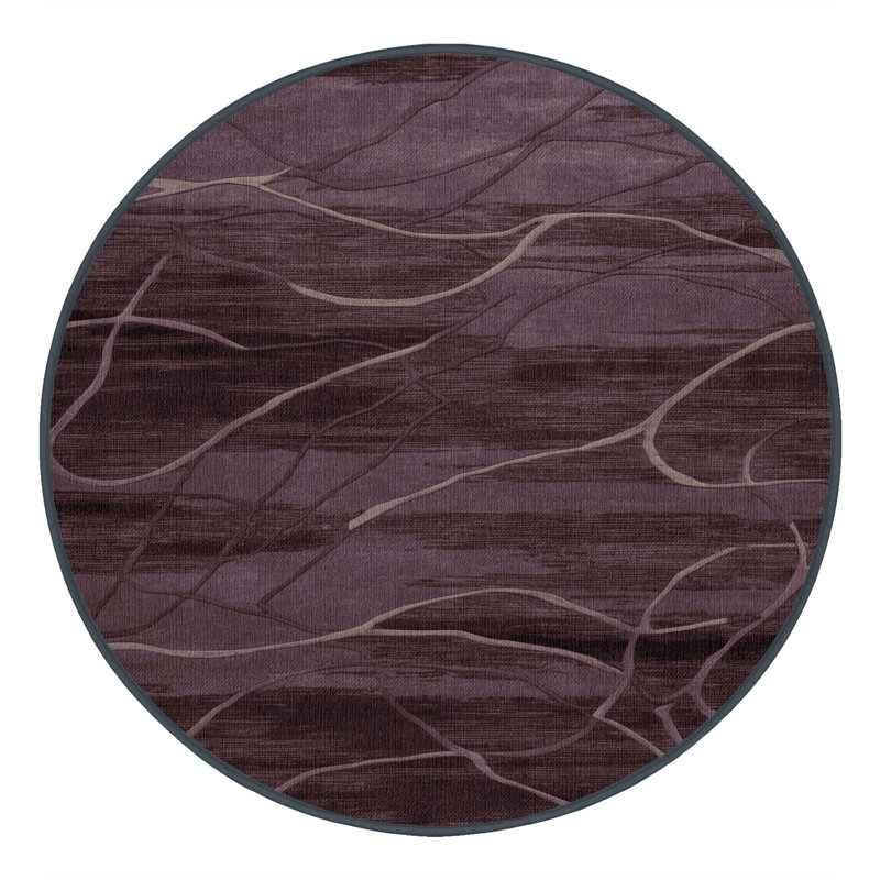 Tapis noir lavable à la machine, Rond 6 pi