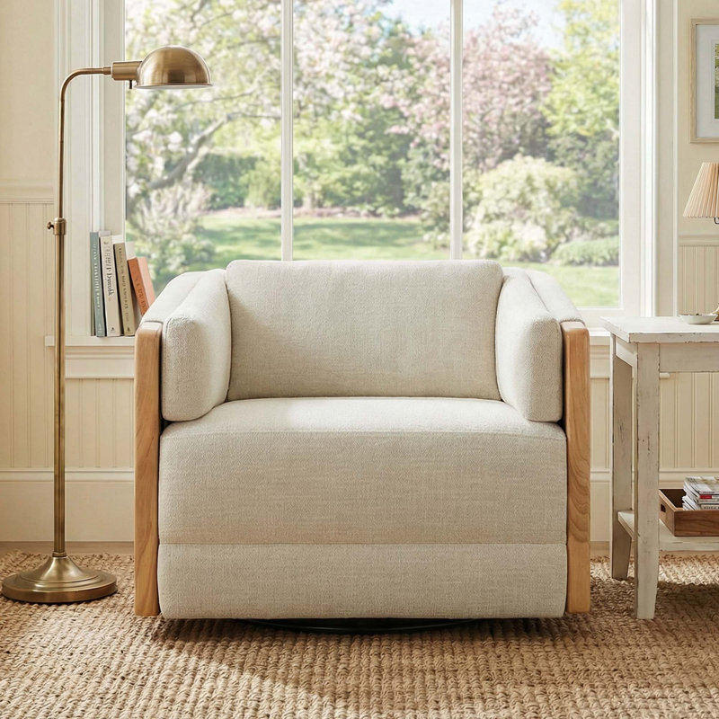 Chaise d'appoint pivotante Audrey (ensemble de 2), Mélange de polyester Effie