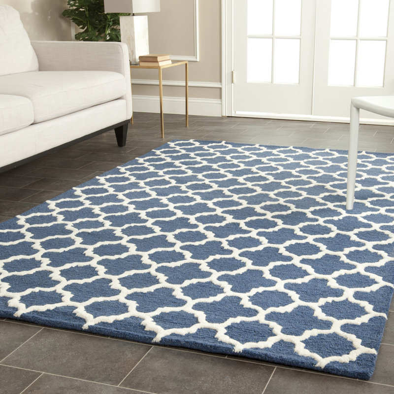 Cannen Hand Tufted Wool Geometric Rug, Rectangle 5' x 8'