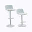 Ensemble de 2 tabourets de bar réglables modernes en cuir synthétique avec dossier ergonomique et base en métal robuste pour îlot de cuisine-2100192202
