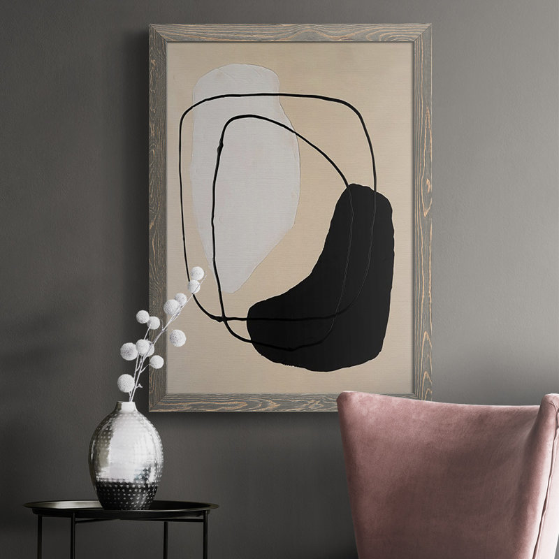 Dezariyah Avant Mod I - reproduction de cadre photo, Toile encadrée noire, H 43,5 po x l 31,5 po, Gris