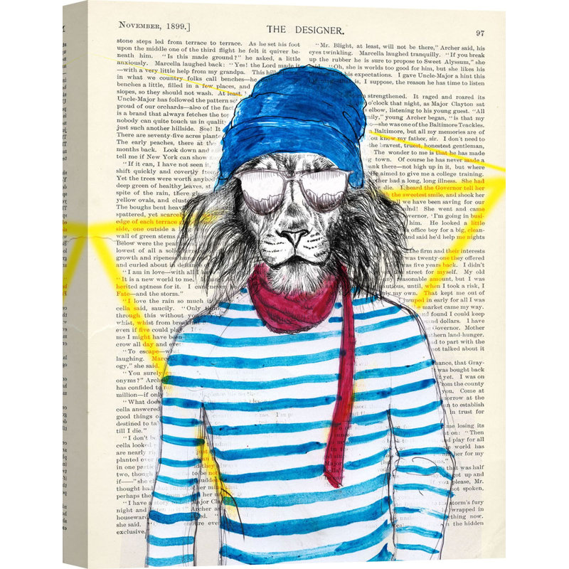 Bobo Lion Guy by Matt Spencer - Wrapped Canvas Print, 70cm H x 50cm W x 4cm D