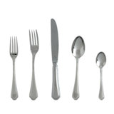 Fortessa Medici 18/10 Stainless Steel 20 Piece Flatware Set (Service for 4), Silver