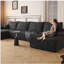 Canapé de 135 pouces avec 1 repose-pieds, canapé en velours simple moderne, canapé de salon en forme de U confortable, canapé d'angle à siège profond, sans assemblage requis, noir (faux velours)-1655128459-1655128460-1655128463
