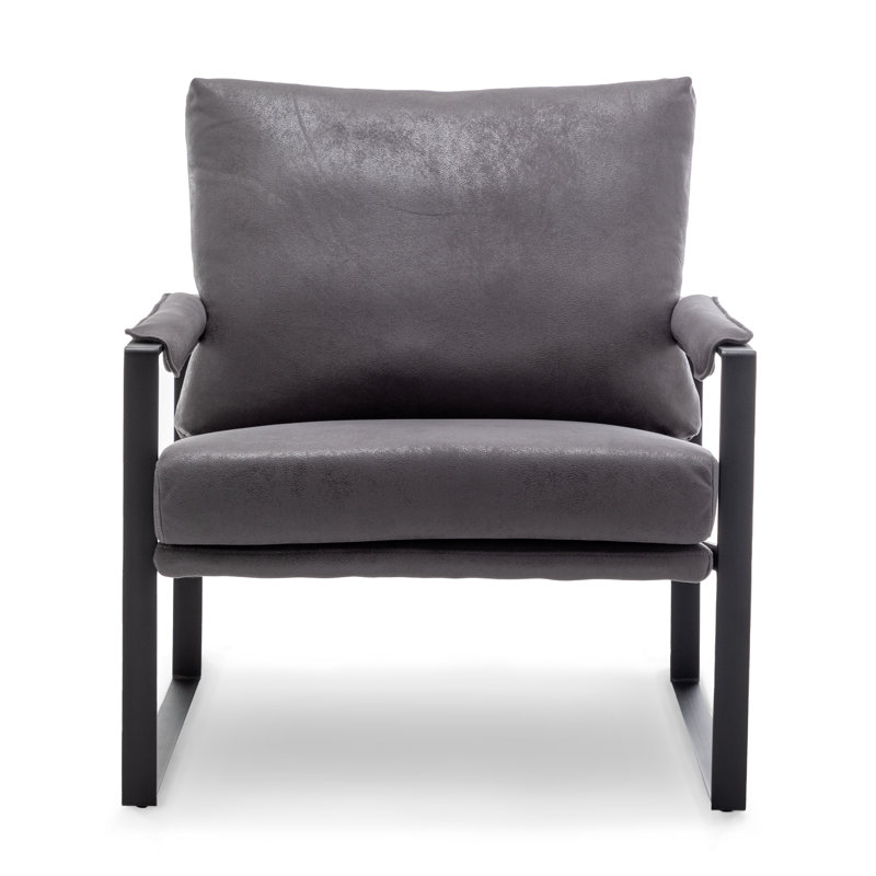 Accent Chair, Grey Microsuede