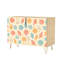 Narrow 35.4'' Wide Sideboard Buffet Cabinet - 2-Door Accent Storage Cabinet With Colorful Seashell Print And Metal Legs