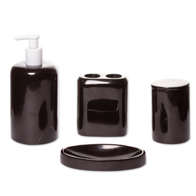  Handmade Vanity Fair In Black Onyx Bath Accessory Set