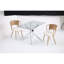 Table de salle à manger moderne en verre, structure en métal, élégante pour un usage domestique
