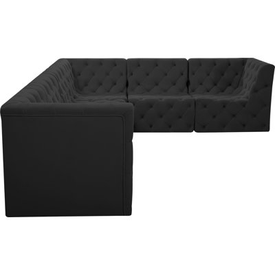 Izzobella Velvet L-Shaped Sectional Reversible