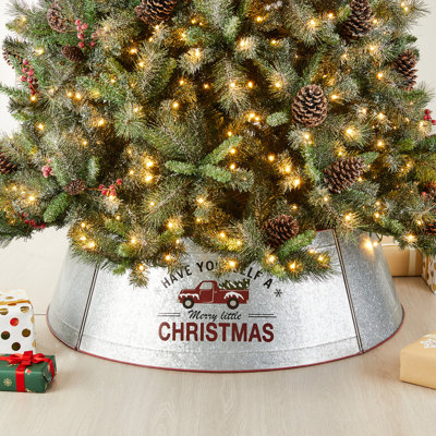 40.5"D Christmas Galvanized Metal Truck Tree Collar(KD)