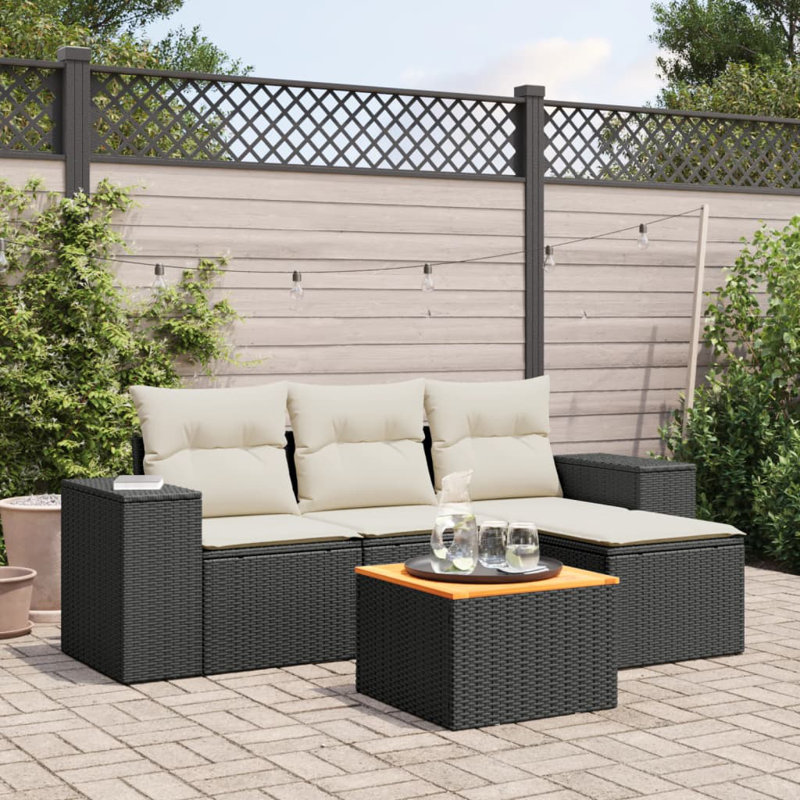 Vidaxl Garden Sofa Set Black