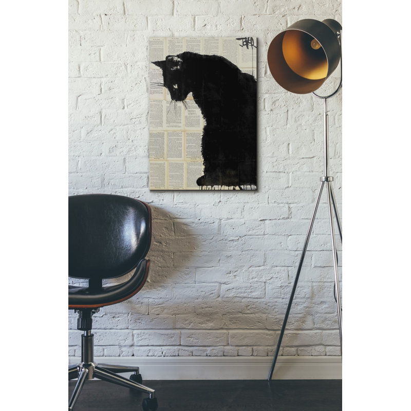 « cat black », impression sur toile, H 26 po x l 18 po x P 1,25 po