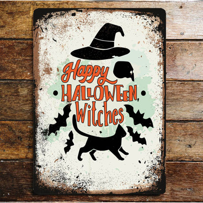 Happy Halloween Witches Metal Wall Décor