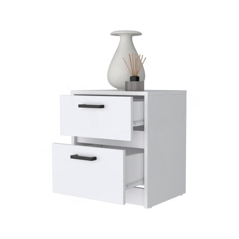 Augusta Floating Nightstand With 2-Tier Shelf And 1-Drawer