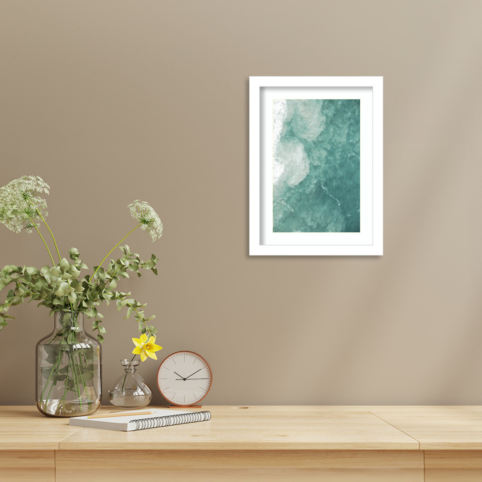 Oceano by Shot by Clint Wood Framed Wall Art Print, White, 13" H x 10" W
