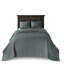 Grand couvre-lit réversible 3 pièces - Très grand pour matelas profond luxueux, rembourrage en coton prélavé confortable, comprend deux taies décoratives, matelassage lavable à la machine, drapé sur un matelas à haute profondeur
