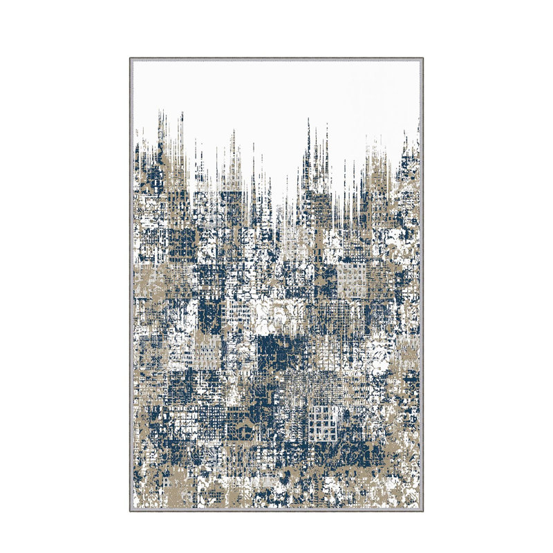 Premium Woven Carpet, 5.2 x 7.5 ft, 100% Polyester, Antibacterial, Non-Slip Underside, 0.3 in Pile Height | Machine Washable, 3D Digital Print | Perfect for Living Room, Bedroom & Office Décor
