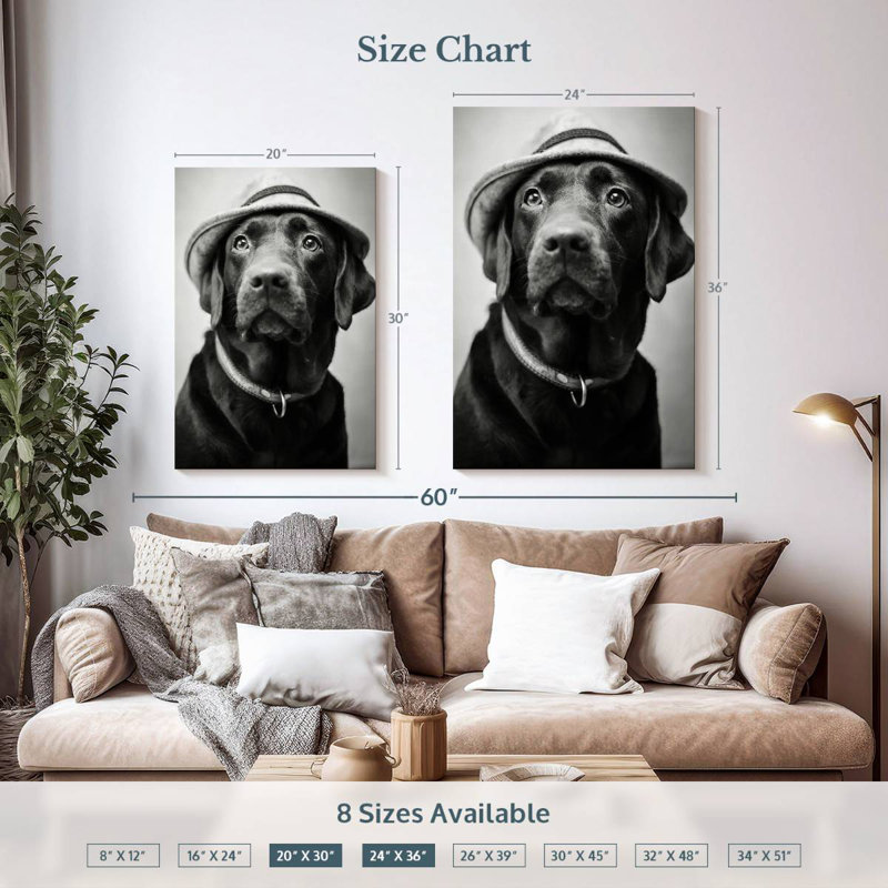 Brampt Black Labrador Boss, 36" H x 24" W