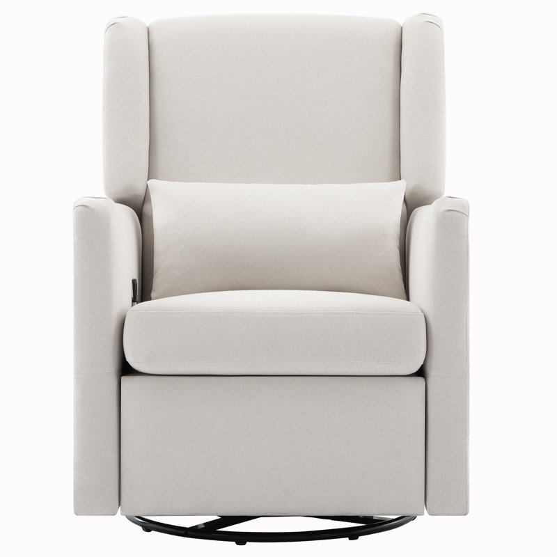 29.5'' W Swivel Rocker Recliner Chair, Beige Linen