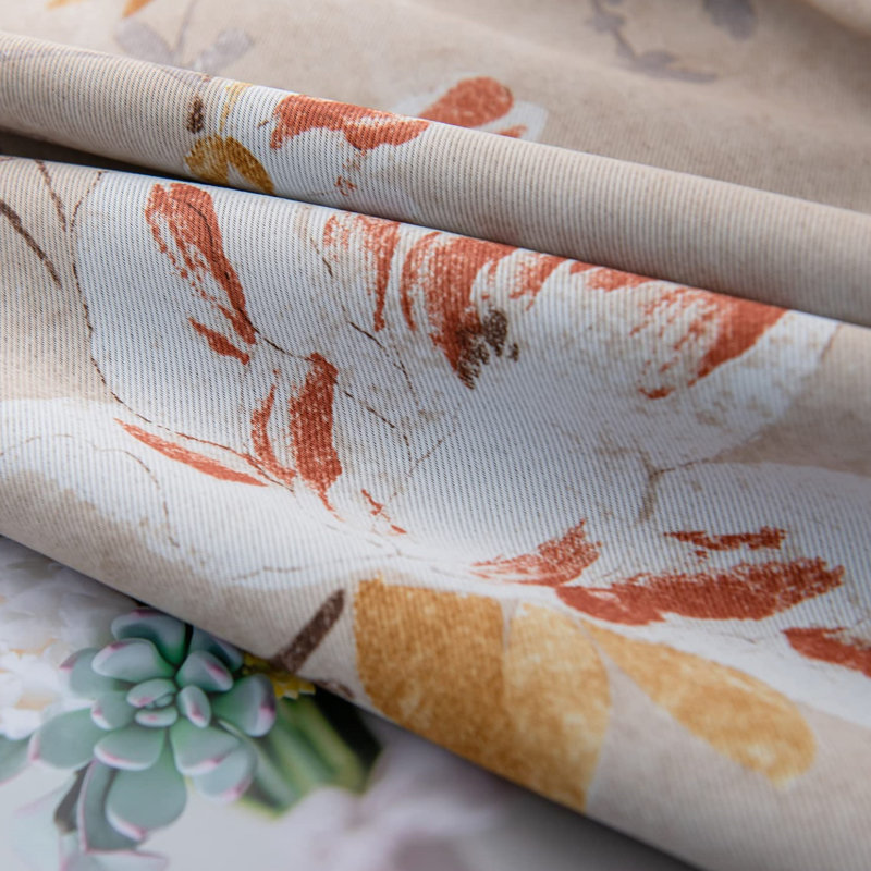 Double Sided Patterned Vintage Floral Blackout Curtains 2 Panel Set, 52" W x 84" L