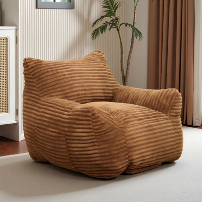 Compression Large Corduroy Fabric Bean Bag Chair & Lounger