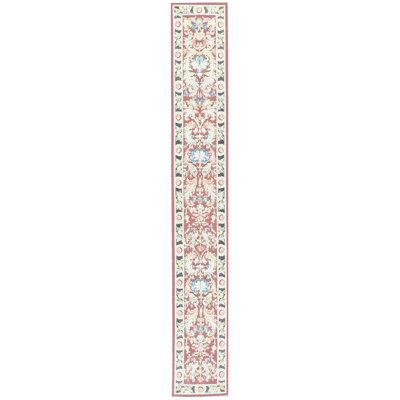 Renaissance One-of-a-Kind Runner 2'8" X 18'1" Runner Wool Area Rug in Beige/Red