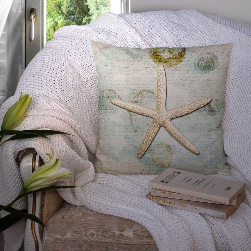 Coussin intérieur/extérieur étoile de mer, H 18 po x l 18 po x P 5,5 po