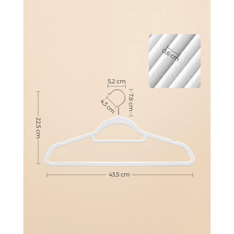 Non-Slip Velvet Hangers, 30, White