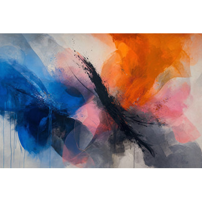 Papier peint amovible bleu et orange