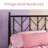 Rollingwood Vintage Low-profile Metal Bed Frame with Chevron-Inspired design Headboard-1106370826-1106370825