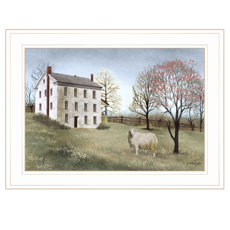 «Spring at White House Farm», art mural encadré pour la décoration de salon par Billy Jacobs, H 15 po x l 21 po x P 1 po