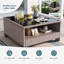 Ensemble de conversation pour l'extérieur avec rangement, ensembles de mobilier de patio en osier 7 pièces, ensemble de conversation modulaire pour 5 personnes avec coussins, mobilier d'extérieur et de patio, noir-2095022371