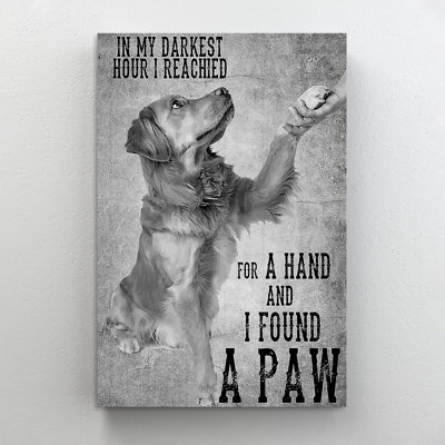 Golden Retriever Sens Quotes - 1 pièce, reproduction d'art graphique sur toile tendue