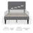 Twin Size Bed Frame Set Of 2 LED Lights Headboard With Charging Station And USB Port Twin Platform Bed Wood Slats Support No Box Spring Needed-334389159
